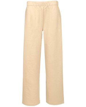 Max Mara Filovia Jersey Wide Leg Joggers Trousers Beige - Natural
