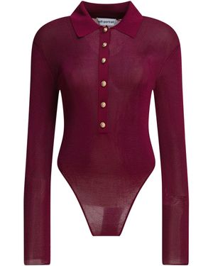 Self-Portrait Top Bordeaux-Donna - Rosso
