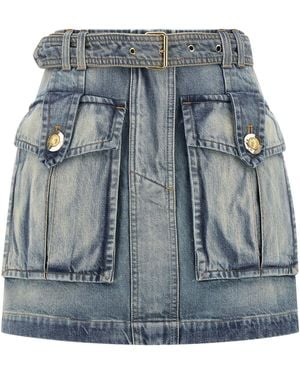 Balmain Cargo Pocket Skirt - Blue
