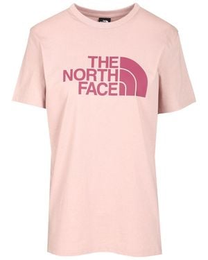 The North Face Logo Printed Crewneck T-Shirt - Pink