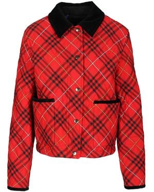 Burberry Quilted Cropped Jacket - Red
