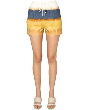 Alberta Ferretti SHORT IN COTONE CON STAMPA - Blu