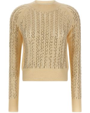 Ermanno Scervino Baguette Studded Sweater Sweaters And Cardigans - Natural