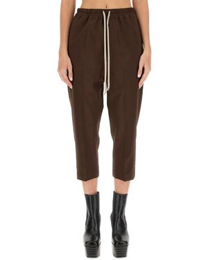 Rick Owens Pantalone Drawstring Astaires Cropped - Marrone