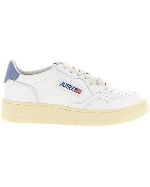 Autry Medalist Low Sneakers Celeste-Donna - Bianco