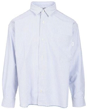 AMISH Striped Oxford Shirt Shirts - White