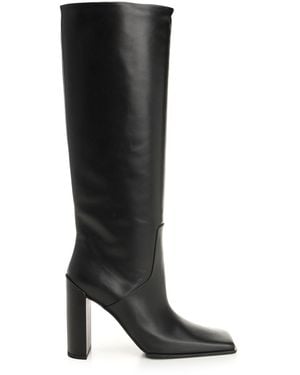 Alaïa Alaã¯A Square Toe Leather Boots - Black