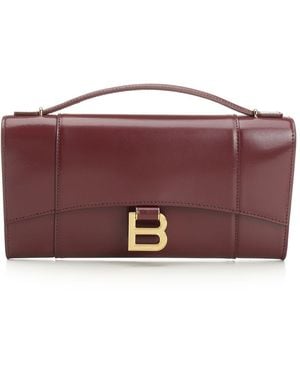 Balenciaga Hourglass Clutch Handbags Bordeaux - Purple