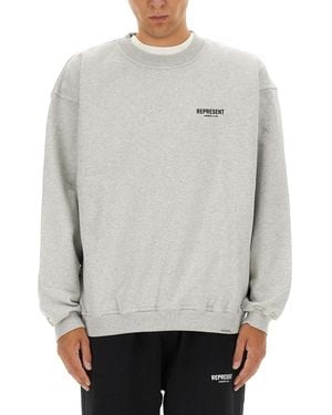 Represent Sweatshirt With Logo-Uomo - Grigio