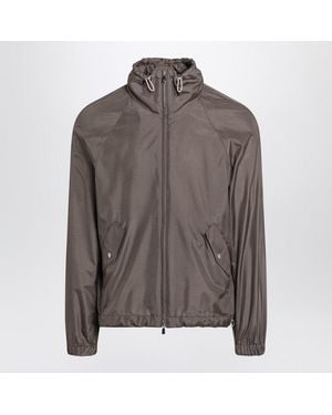 Brunello Cucinelli Taupe Silk-Blend Jacket - Brown