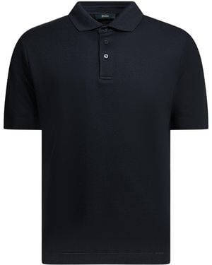 Herno Polo Shirt With Buttons Polo Shirts Blue - Black