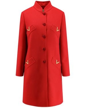 Valentino Wool And Cashmere Coat - Red
