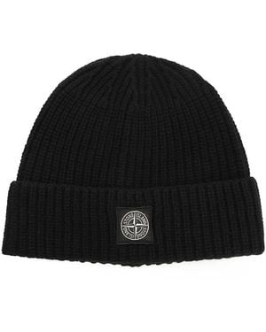 Stone Island Wol Cap Hats Black