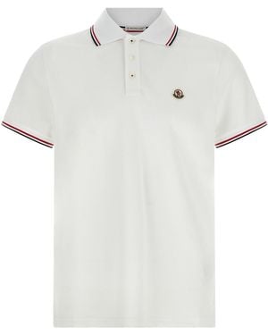 Moncler Piqué Cotton Shirt Polo - White