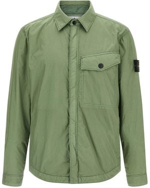 Stone Island Garment Dyed Crinkle Reps Ny Puffer Jackets - Green