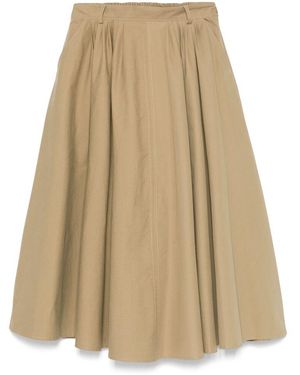 Mark Kenly Domino Tan Cotton Rubber Skirts - Natural
