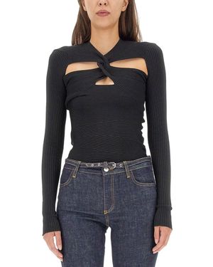 Philosophy Mesh With Cut-Out Details - Black