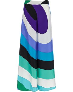 Emilio Pucci Maddalena Print Pantaloni-Donna - Blu