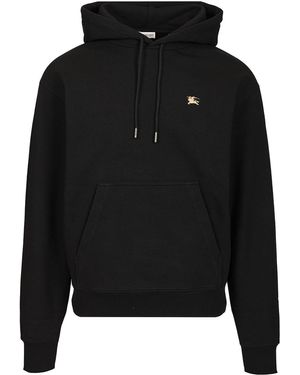 Burberry Cotton Hoodie Sweatshirts Nero-Uomo