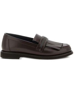 Brunello Cucinelli Wool Loafers - Black
