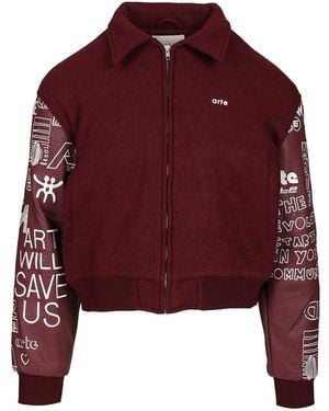 Arte' Grafiti Varsity Jackets Bordeaux - Red