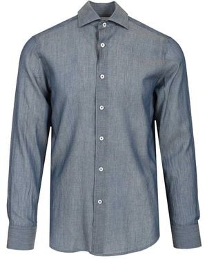 Fedeli Long-Sleeved Shirt Shirts Light - Blue