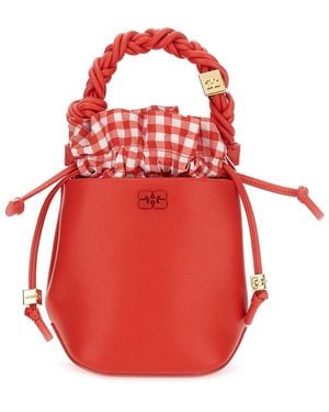 Ganni Mini Bucket Bou Bag - Red