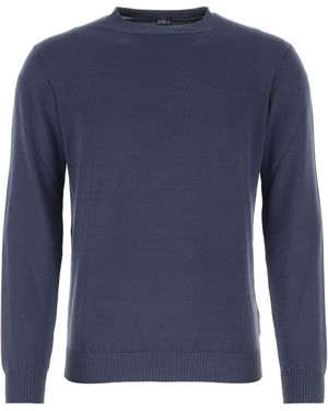 Fedeli Air Force Cotton Sweater - Blue