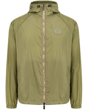 Burberry Nylon Jacket With Ekd Patch - Green