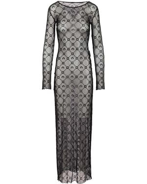 Marine Serre Long Dress Moonogram - Grey