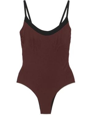 Fisico Underwire-Cup Two-Tone Swimsuit - Brown