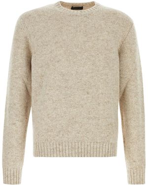 Prada Melange Sand Cotton Sweatshirt in White for Men | Lyst