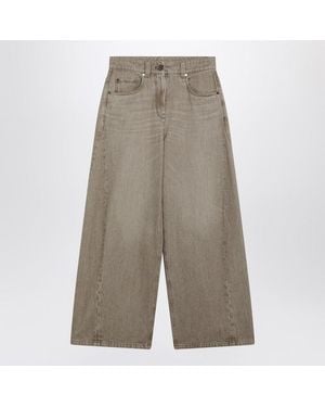 Brunello Cucinelli Wide-leg Desert-colored Jeans - Grey