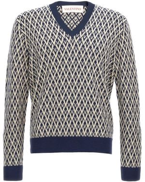 Valentino Garavani Toute La V Jumper, Cardigans - Black