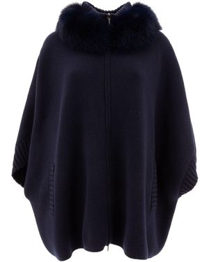 Giovi Wool And Cashmere Poncho Coats Blu