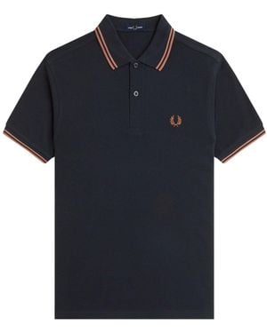 Fred Perry Classic Polo Shirt With Logo Embroidery - Blue
