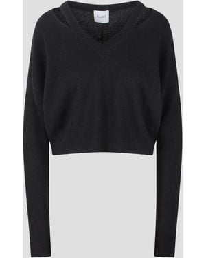 Nude V-Neck Knit - Black