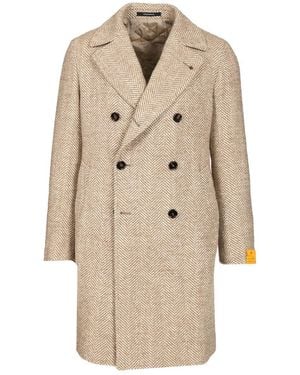 Tagliatore Cappotto Sfoderato Bruce Lungo Resca Tweed 50Lana 25 Acril 17 Polies 8 Nylon Coats - Natural