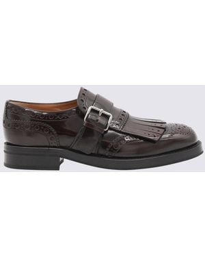 Church's Burgundy Leather Monk Phillis Formal Shoes - Brown