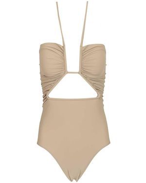 Rick Owens Prong One-Piece Swimsuit With Cut-Out Swimwear - White