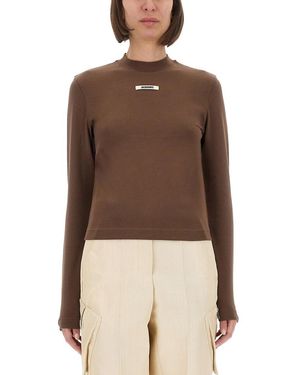 Jacquemus The Grosgrain Long-Sleeved Shirt - Brown