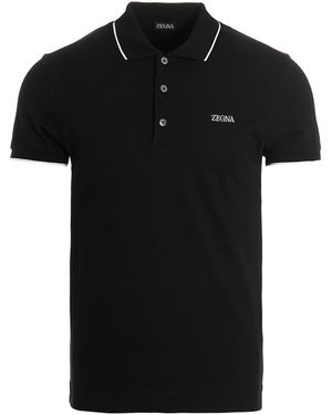 ZEGNA Polo Ricamato A - Nero