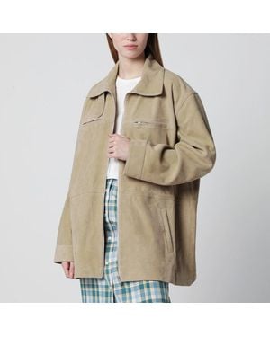 Halfboy Suede Leather Parka - Natural