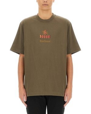 BARACUTA X BARBOUR T-shirt With Logo - Green