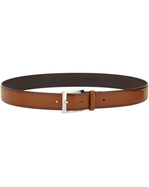 BOSS Leather Belt-Uomo - Marrone