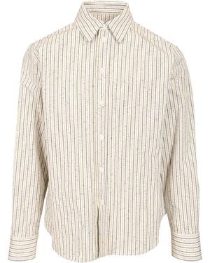 Bottega Veneta Striped Cotton And Linen Shirt - White