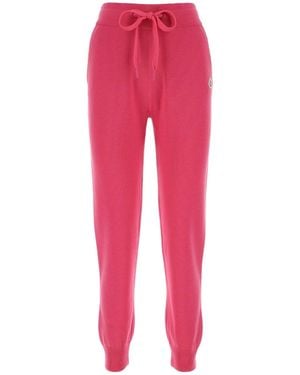 Moncler Fuchsia Wool Sweatpants - Red