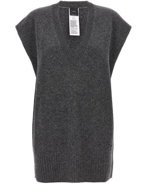 Pinko Wool-Cashmere V-Neck Jumper Vest - Grey