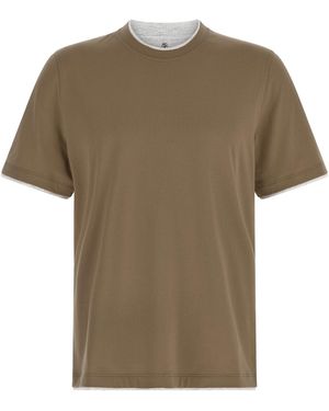 Brunello Cucinelli Double Layer T-shirt Green