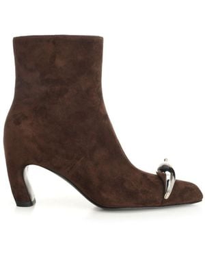 Tory Burch Pierced Xl 65 Suede Ankle Boots Brown